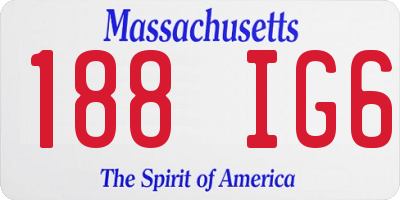 MA license plate 188IG6