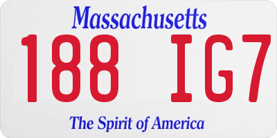MA license plate 188IG7