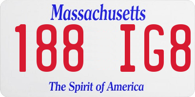 MA license plate 188IG8