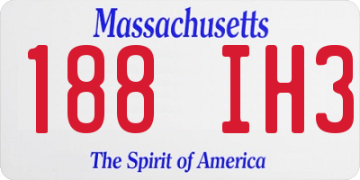 MA license plate 188IH3
