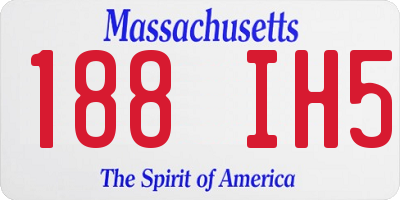 MA license plate 188IH5