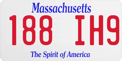 MA license plate 188IH9
