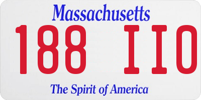MA license plate 188II0