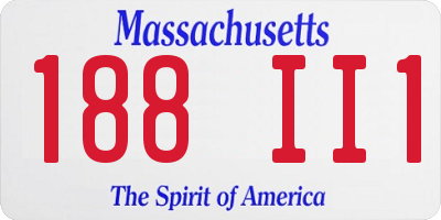 MA license plate 188II1