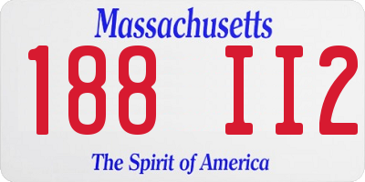 MA license plate 188II2