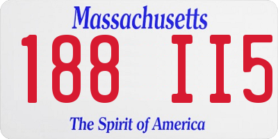 MA license plate 188II5