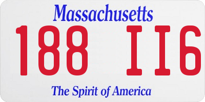 MA license plate 188II6