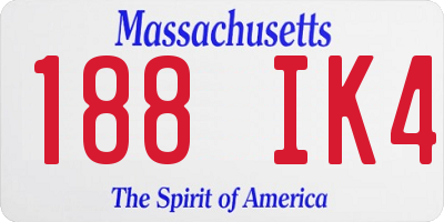 MA license plate 188IK4