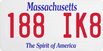 MA license plate 188IK8