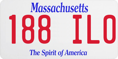 MA license plate 188IL0