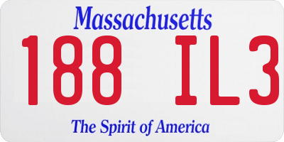 MA license plate 188IL3