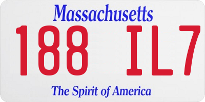 MA license plate 188IL7