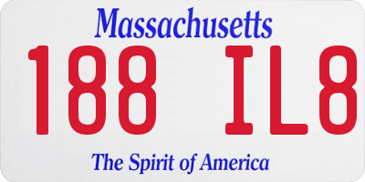 MA license plate 188IL8