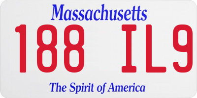 MA license plate 188IL9