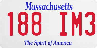 MA license plate 188IM3