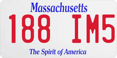 MA license plate 188IM5