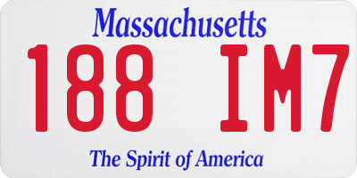 MA license plate 188IM7