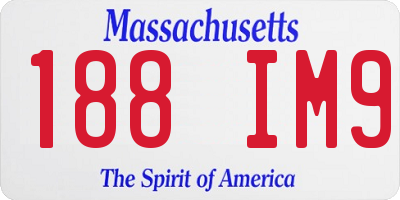 MA license plate 188IM9