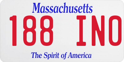 MA license plate 188IN0