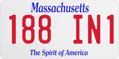 MA license plate 188IN1