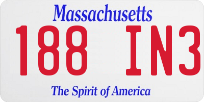 MA license plate 188IN3