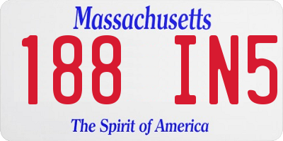 MA license plate 188IN5