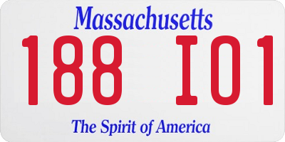 MA license plate 188IO1