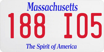 MA license plate 188IO5