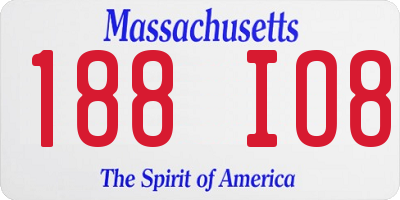 MA license plate 188IO8