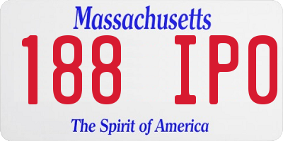 MA license plate 188IP0