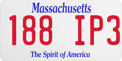MA license plate 188IP3