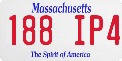 MA license plate 188IP4