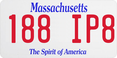 MA license plate 188IP8