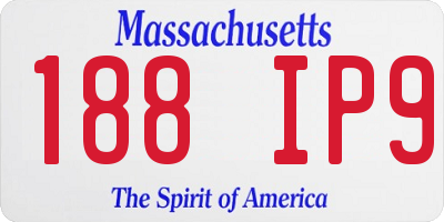 MA license plate 188IP9