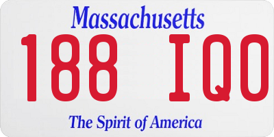 MA license plate 188IQ0