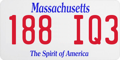 MA license plate 188IQ3