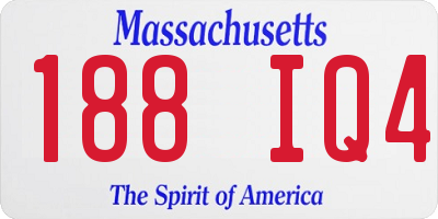 MA license plate 188IQ4