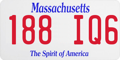 MA license plate 188IQ6