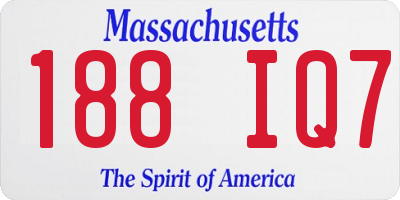 MA license plate 188IQ7