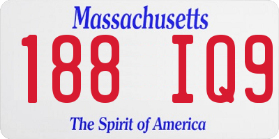 MA license plate 188IQ9