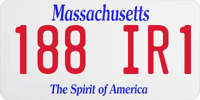 MA license plate 188IR1