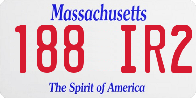 MA license plate 188IR2