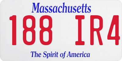 MA license plate 188IR4