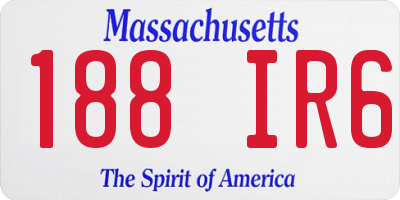 MA license plate 188IR6