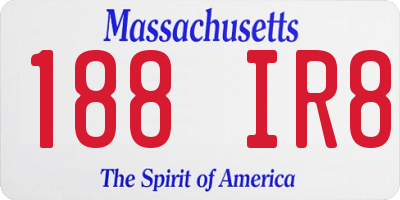 MA license plate 188IR8