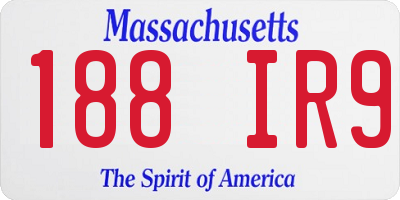 MA license plate 188IR9