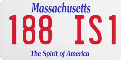 MA license plate 188IS1