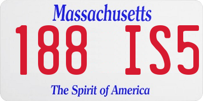 MA license plate 188IS5