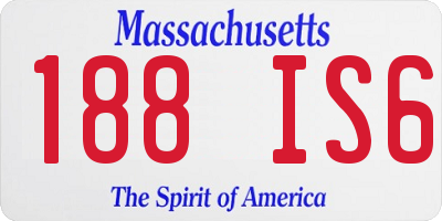 MA license plate 188IS6