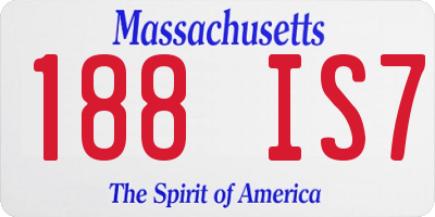 MA license plate 188IS7